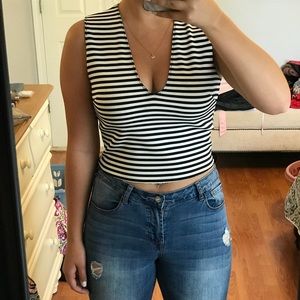 Black & White Zara Crop Top